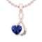 4.15 Ctw SI2/I1 Tanzanite And Diamond Platinum 14K Rose Gold Plated Pandant