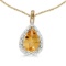 Certified 10k Yellow Gold Pear Citrine Pendant 0.54 CTW