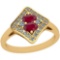 1.33 Ctw VS/SI1 Ruby And Diamond 14K Yellow Gold Vintage Style Ring