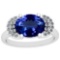 2.81 Ctw VS/SI1 Tanzanite And Diamond Platinum Ring