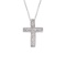 Certified 14K White Gold Diamond Scroll Cross Pendant