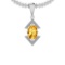 Certified 10.27 Ctw I2/I3 Citrine And Diamond 14K White Gold Pendant