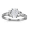 Certified 14k White Gold Oval White Topaz And Diamond Ring