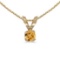 Certified 14k Yellow Gold Round Citrine Pendant