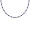 3.48 Ctw SI2/I1 Blue Sapphire And Diamond 14K White Gold Necklace