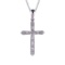 Certified 14K White Gold Diamond Cross Pendant