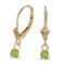 Certified 14k Yellow Gold Round Peridot Lever-back Earrings 0.49 CTW