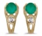 Certified 14k Yellow Gold Round Emerald And Diamond Earrings