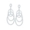 Certified 14k White Gold Triple Oval Diamond Earrings 1.5 CTW