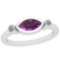 3.33 Ctw Amethyst And Diamond I2/I3 14K White Gold Vintage Style Ring