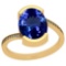 4.95 Ctw VS/SI1 Tanzanite And Diamond Platinum 14K Yellow Gold Plated Vintage Style Ring