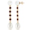 11 Carat 14K Solid Gold pearly View Garnet pearl Earrings