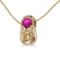 Certified 14k Yellow Gold Round Pink Topaz Baby Bootie Pendant