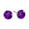 Certified 6mm Round 14k White Gold Amethyst Stud Earrings 1.35 CTW