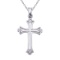 Certified 14K White Gold Cross Pendant