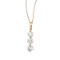 Certified 14k Yellow Gold 3 Stone Diamond Drop Pendant