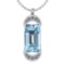 18.14 Ctw I2/I3 Blue Topaz And Diamond 14K White Gold Necklace