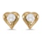 Certified 14k Yellow Gold Pearl Heart Earrings