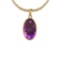 Certified 22.74 Ctw Amethyst Style Bezel Set 14K Yellow Gold Pendant