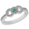 0.38 Ctw VS/SI1 Emerald And Diamond Platinum Ring