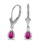 Certified 14k White Gold Pear Pink Topaz And Diamond Leverback Earrings