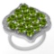 5.26 Ctw Peridot And Diamond I2/I3 10K White Gold Vintage Style Ring