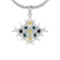 0.46 Ctw Treated Black ,Yellow,Blue Diamond I2/I3 14K White Gold Pendant