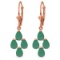 4.5 Carat 14K Solid Rose Gold Emerald Spring Earrings