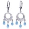 3.75 CTW 14K Solid White Gold Chandelier Earrings Blue Topaz