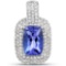 14K White Gold 2.97 CTW Genuine Tanzanite and White Diamond Pendant