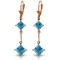 14K Solid Rose Gold Leverback Earrings with Blue Topaz