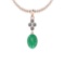 2.84 Ctw Emerald And Diamond I2/I3 14K Rose Gold Victorian Pendant