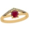 Certified 0.71 Ctw VS/SI1 Ruby And Diamond 14K Yellow Gold Vintage Style Ring