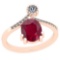 3.45 Ctw Ruby And Diamond I2/I3 10k Rose Gold Vintage Style Ring