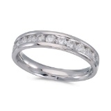 Certified 14K White Gold Diamond Diamond Band Ring