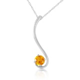 0.55 Carat 14K Solid White Gold Into The Light Citrine Necklace