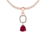 4.61 Ctw Ruby And Diamond SI2/I1 14K Rose Gold Pendant
