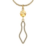 1.42 Ctw VS/SI1 Citrine And Diamond 10K Yellow Gold Necklace