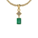 1.68 Ctw VS/SI1 Emerald And Diamond 14K Yellow Gold