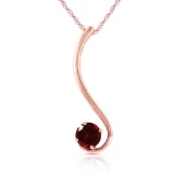 14K Solid Rose Gold Necklace with Natural Garnet