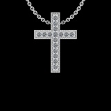 0.09 Ctw I2/I3 Diamond 10K White Gold Cross Pendant