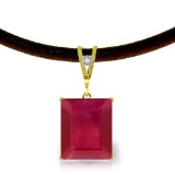 7.51 Carat 14K Solid Gold Solitude Ruby Diamond Necklace