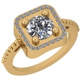 1.46 Ctw Diamond I2/I3 14K Yellow Gold Vintage Style Ring
