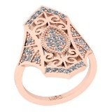 0.50 Ctw SI2/I1 Diamond 14K Rose Gold Filigree Wedding Ring