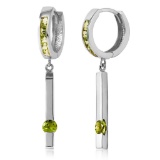 1.35 CTW 14K Solid White Gold Teenage Sweetheart Peridot Earrings