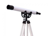 Floor Standing Oil-Rubbed Bronze-White Leather Anchormaster Telescope 50in.
