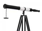 Admirals Floor Standing Oil Rubbed Bronze-White Leather with Black Stand Telescope 60in.