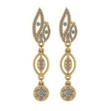 0.77 Ctw SI2/I1 Diamond 14K Yellow Gold Earrings