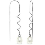 8 Carat 14K Solid White Gold Room For Dreaming pearl Earrings