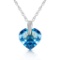 1.15 Carat 14K Solid White Gold Hope Is Life Blue Topaz Necklace